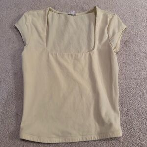 Garage Light Yellow Square Neck Top
